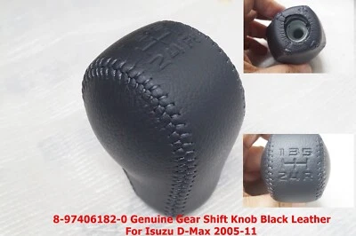 8-97406182-0 5SPEED BLACK LEATHER GEAR SHIFT KNOB FOR ISUZU D-MAX 2005-11  - Image 1 of 4