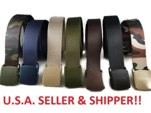 Cinturón militar táctico de nailon con hebilla de leva de plástico para hombre - Imagen 1 de 14