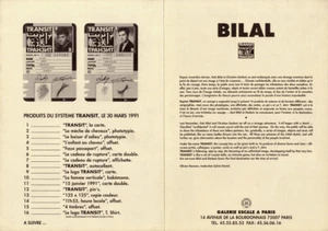 BILAL TRANSIT CATALOGUE PRODUIT LE 30 MARS 1991 - 4 PAGES - GALERIE ESCALES - Picture 1 of 2