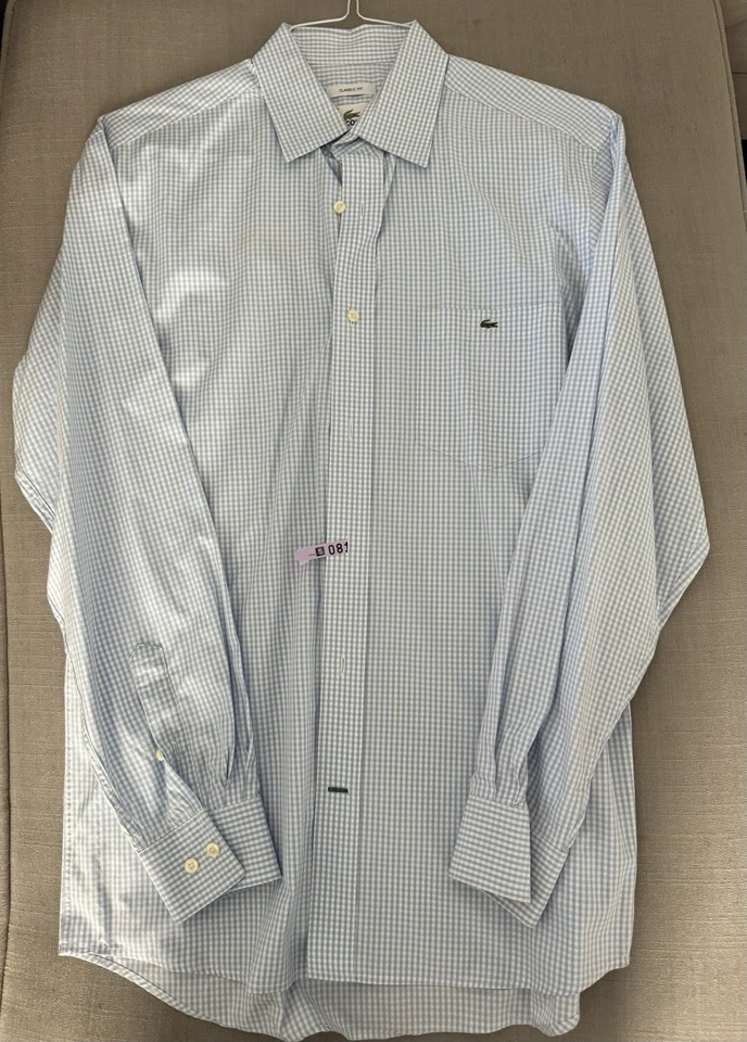 Lacoste Men's Long Sleeve Classic Fit Dress Shirt, Size 40/M, Button Up  - Image 1 of 3