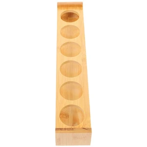Estante para copas de vino montado en la pared soporte para copas de bambú barra cerveza - Imagen 1 de 12