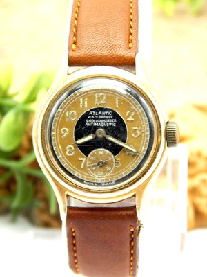 Vintage 15 jewel Gold Plated Atlantic Wyler Gents mechanical wind up watch - Image 1 of 4