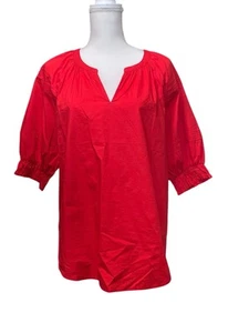 Túnica roja Chico’s con mangas abullonadas talla 8 - Imagen 1 de 8
