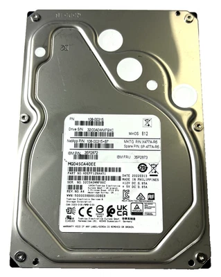 4TB SAS 12G 7.2k 128MB 3.5" Toshiba MG04SCA40EE Dell IBM HP 35P2872 HDEPF12NAA51 Foto 1 de 4