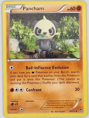 Pancham 59/111 Pokemon - XY Furious Fists MP - Image 1 of 2