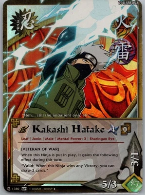 1x NARUTO CCG KAKASHI HATAKE [VETERAN OF WAR] PROMO HOLO FOIL N-1380 - Image 1 of 2