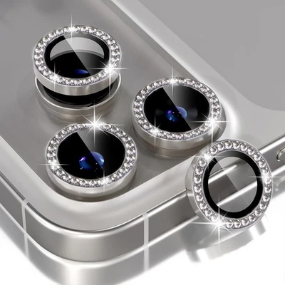 For iPhone 17 Pro Max/17 Pro Bling Glitter Tempered Glass Camera Lens Protector  - Image 1 of 4