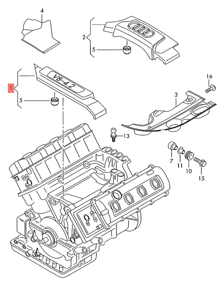 Genuine AUDI VW A4 Avant S4 quattro Cover For Intake Manifold 079103925D - Image 1 of 1