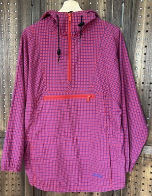 Cortavientos LL Bean 1/4 cremallera de colección para mujer S rojo/azul a cuadros con capucha cintura ceñida años 90 Foto 1 de 4