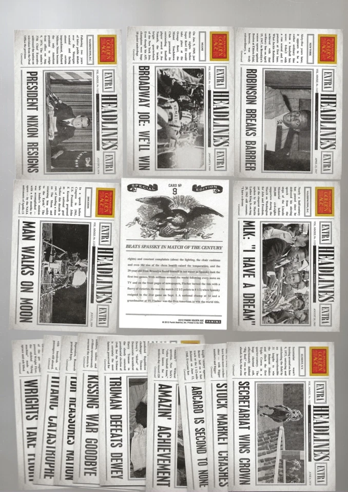 2012 PANINI GOLDEN AGE COMPLETE  HEADLINES SET 1-15 MLK METS JACKIE ROBINSON NIX - Image 1 of 1