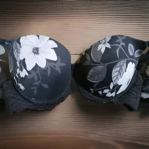 Auden The Daydream Demi Light Lift T Shirt Bra Padded UW Floral Womens 34C Black - Picture 1 of 4