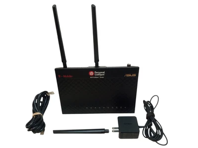 Asus T-Mobile TM-AC1900 Dual-Band Wireless Router+Adapter Works 1 Broken Antenna - Image 1 of 4