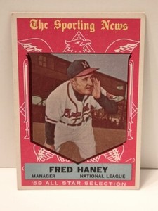 1959 Topps Fred Haney All-Star #551 Braves hi number rare!! EX **free shipping**