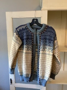 Womens Dale of Norway Blue Wool Winter Sweater Cardigan Size 36 Small GUC - Picture 1 of 5
