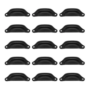 16pcs Cup Cabinet Knob Cupboard Handle Furniture Handles Black Cabinet Pulls - Picture 1 of 12
