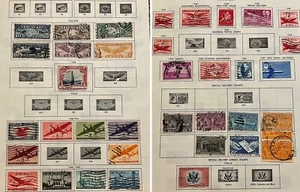 1926-1950s US AIRMAIL AND SPECIAL DELIVERY STAMPS LOT ON ALBUM PAGE INCL. C7-C12 - Picture 1 of 3