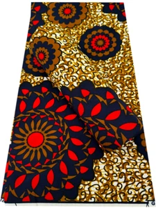 Polyester African Wax Prints Fabrics - Sell by 6 Yards-For Dresses- - Picture 1 of 3