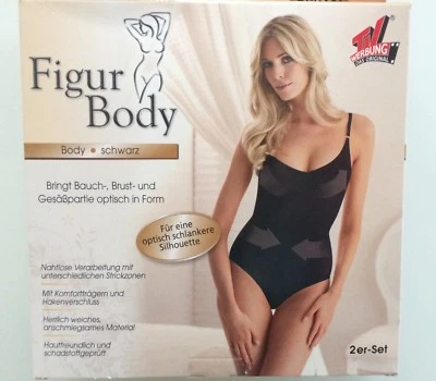 Figur Body schwarz 2er Set S M L 36-38 40-42 Push Up nahtlos Formbody Shapewear