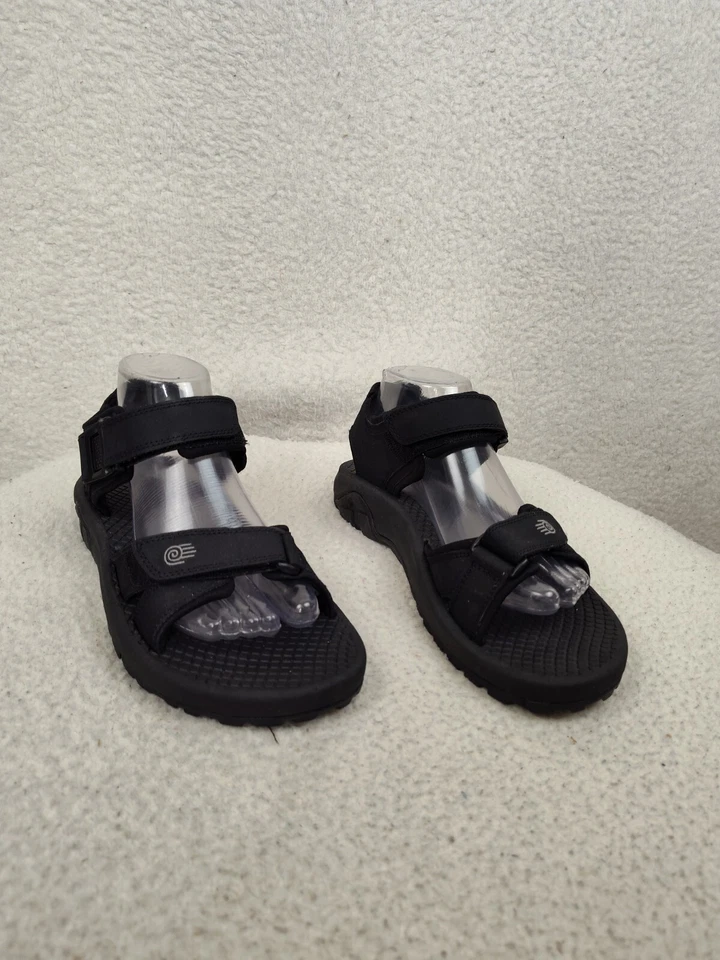 Sandalias Teva para mujer Zymic 9 negras tela gancho lazo punta abierta correa al tobillo zapatos Foto 1 de 4