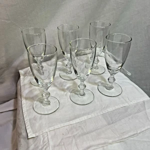 Set Of 6 - 4 oz 6" tall Vintage Stemmed Juice Glasses /Cordial Glasses CS5 - Picture 1 of 15