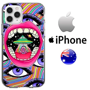 Case Cover Silicone Cool Hippie Retro Lips Weed Alien Psychedelic Vintage Shroom - Picture 1 of 5