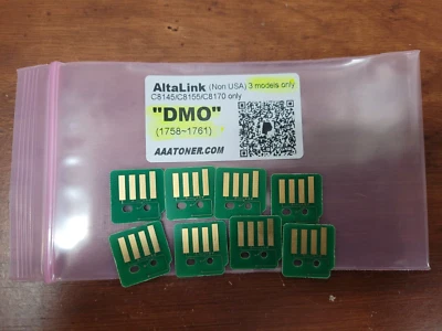 8 x Toner Chip (1758 - 1761) for Xerox C8100 C8145, C8155, C8170 Refill (DMO) - Image 1 of 2
