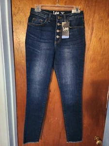 NWT Lee Riders Women Heritage High Rise Skinny Frayed Ankle Jean Vintage 6M NOS - Picture 1 of 5