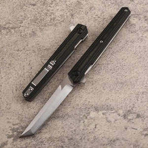 New Fast Opening Satin 7CR13 Steel G10 Handle Folding Pocket Knife EDC FC156 - Picture 1 of 7