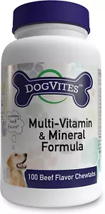 Dog-Vites Multivitamins for Dogs, Beef-Flavored Chewable Tablets (Pack of 100) - Picture 1 of 12