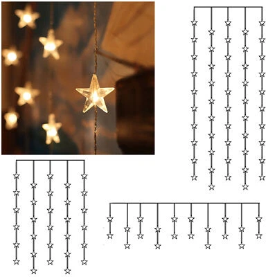 LED Sterne-Lichtervorhang mit 20/30/50 Sternen 230 Volt LED-Licht-Vorhang Stern - Bild 1 von 4