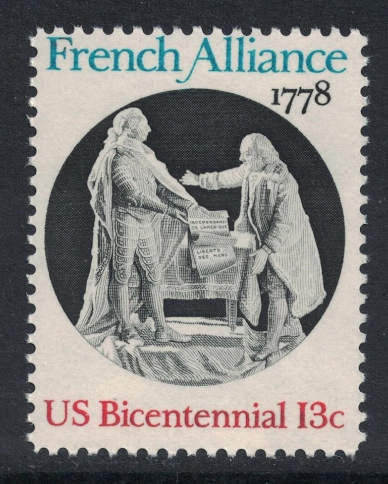 Scott 1753- French Alliance, King Louis and Franklin- MNH 13c 1978- unused mint - Image 1 of 1