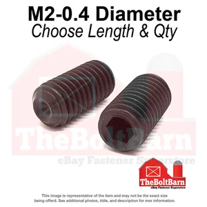 Juego de tornillos de punto de taza M2-0.4 clase 45H óxido negro (elige longitud y cantidad) - Imagen 1 de 5