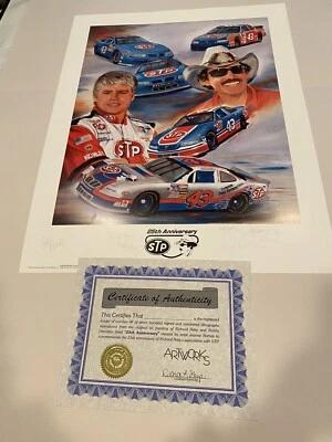 Jeanne Barnes NASCAR “25 Aniversario” 1996 Litografía Firmada 26”H x 20”W. Foto 1 de 4