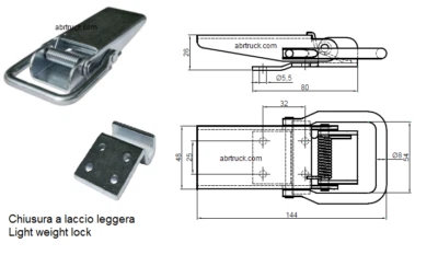 Chiusura a laccio con riscontro zincata sponde rimorchio camion carrello furgone - Immagine 1 di 2