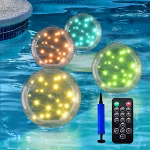 4pc Solar Power Floating Light,Colorful Solar Ball Light,Outdoor Pool Light - Picture 1 of 8