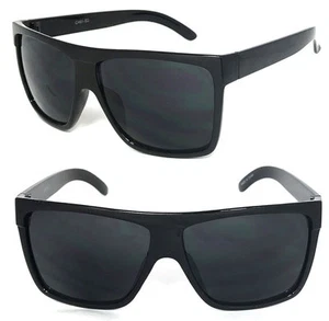 1 o 2 pares de gafas de sol retro grandes cuadradas piloto top plano lentes negras UV - Imagen 1 de 11