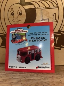HÄNDLERKARTE! THOMAS FREUNDE ZUG HOLZEISENBAHN SAMMLER BERTIE RESTOCK KARTE - Bild 1 von 9