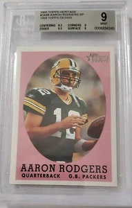 2005 Topps Heritage Aaron Rodgers BGS Beckett 9 W/9.5 #344B SP Rookie RC Jets - Picture 1 of 3