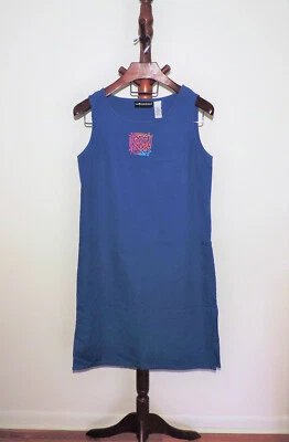 Vestido Sag Harbor Azul Sin Mangas Misses Talla 10 Mezcla de Lino Pullover Foto 1 de 4