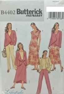🧵👗✂4402 PATRON BUTTERICK 4 CREATIONS JUPE ROBE PANTALON VESTE CHIC 36 AU 50 - Imagen 1 de 1