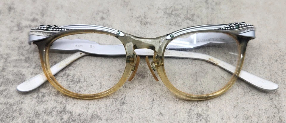 Gafas de gato vintage American Optical AO 5 1/2 46-22 para mujer Foto 1 de 4