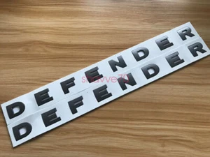 2x Titan Gun DEFENDER Letter Front Hood Rear Trunk Emblem Badge Fit Land Rover - Picture 1 of 6