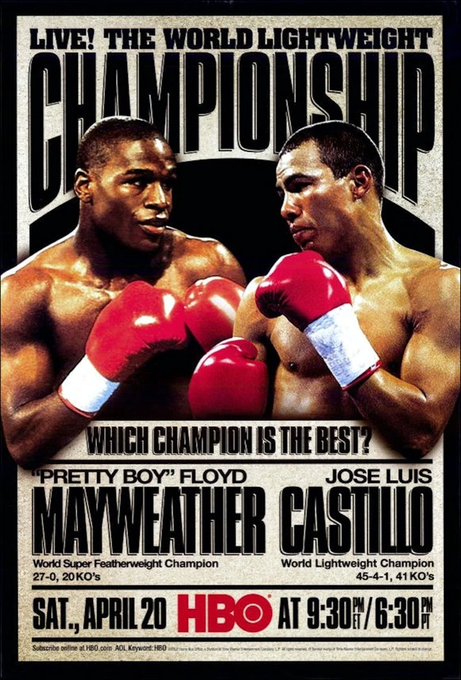 Vintage Original Floyd Mayweather vs. Jose Luis Castillo Boxing Fight Poster - Image 1 of 1