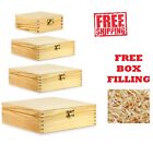 Wooden Plain Gift Boxes Chests Storage with Lid And Locking Clasp/ FREE FILLING