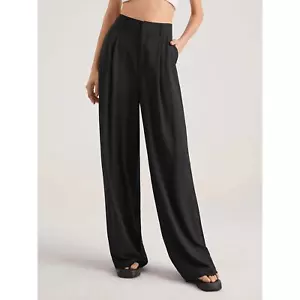 Pantalone donna Commense oversize vita alta plissettato davanti nero taglia XS NUOVO CON ETICHETTE - Foto 1 di 9