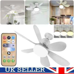 Modern Led Ceiling Fan with Light Dimmable E27 Bedroom Living Room Fan Lamp 30W~ - Picture 1 of 12