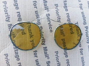 Vintage Amber Lens Sunglasses Frame Eyewear Antique Steampunk Apparel Collect - Picture 1 of 5