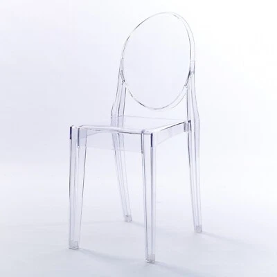 Niches Transparent Clear Office Dining Chair Ghost Plastic Victoria Dressing new - Image 1 of 4