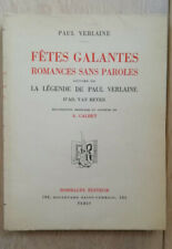 FETES GALANTES ROMANCES SANS PAROLES / PAUL VERLAINE /ROMBALDI / 1937 / NUM./TBE