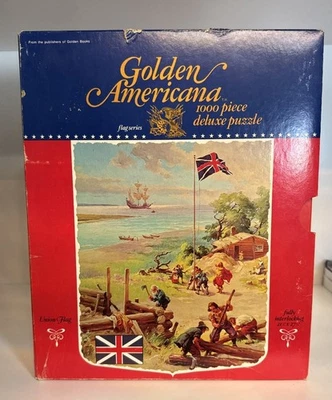 Golden Americana Union Flag Series 1000 pc Deluxe Puzzle 1972 Vintage - Image 1 of 4